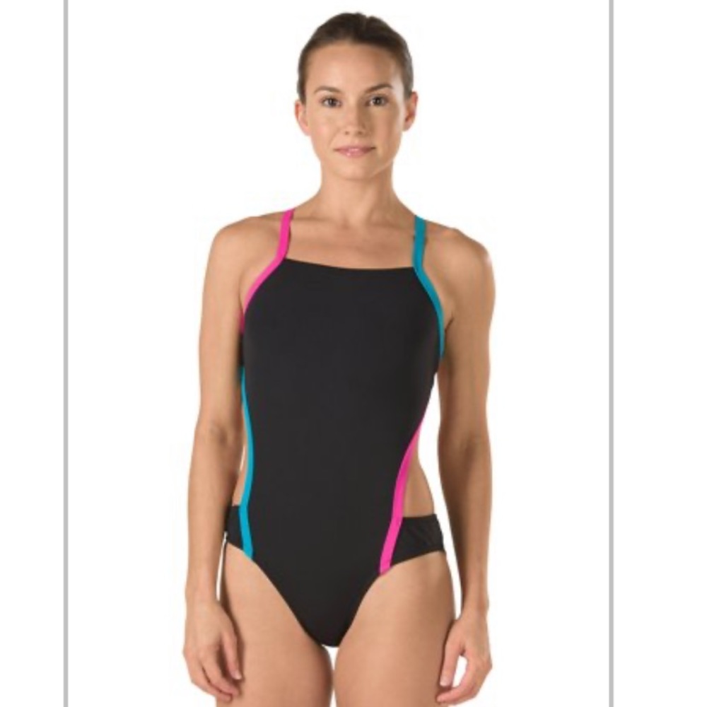 SPEEDO Endurance Lite Vee 2 Color Block Swimsuit